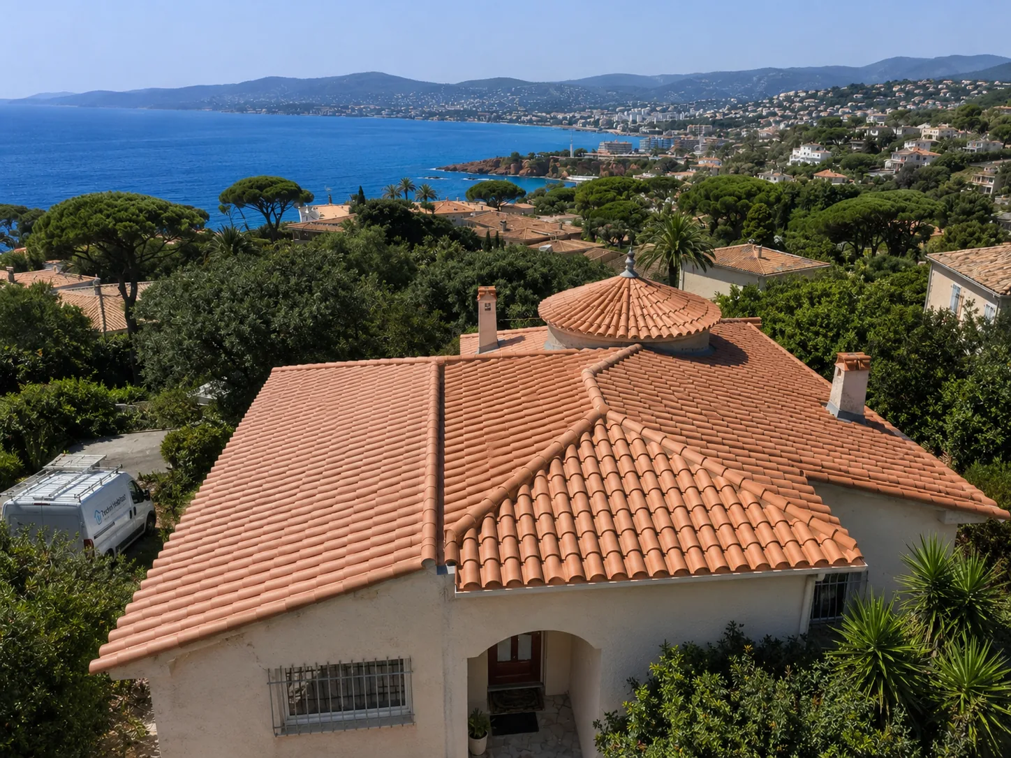 Pose de tuiles canal · Boulouris