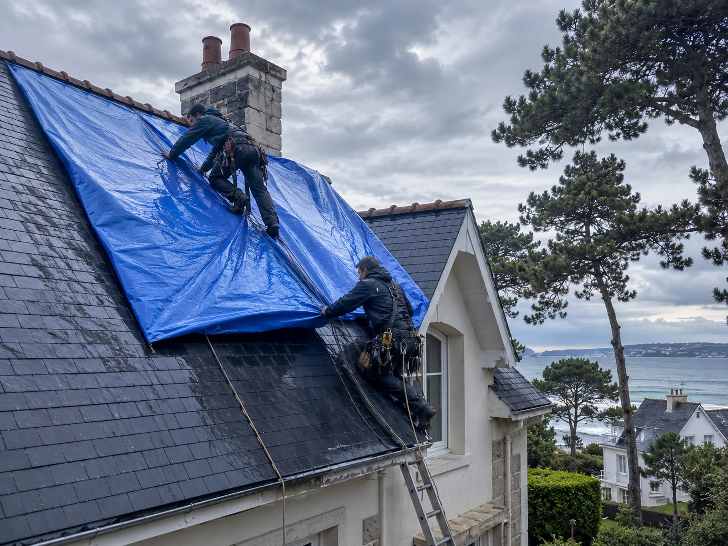 Infiltration faîtage après orage méditerranéen