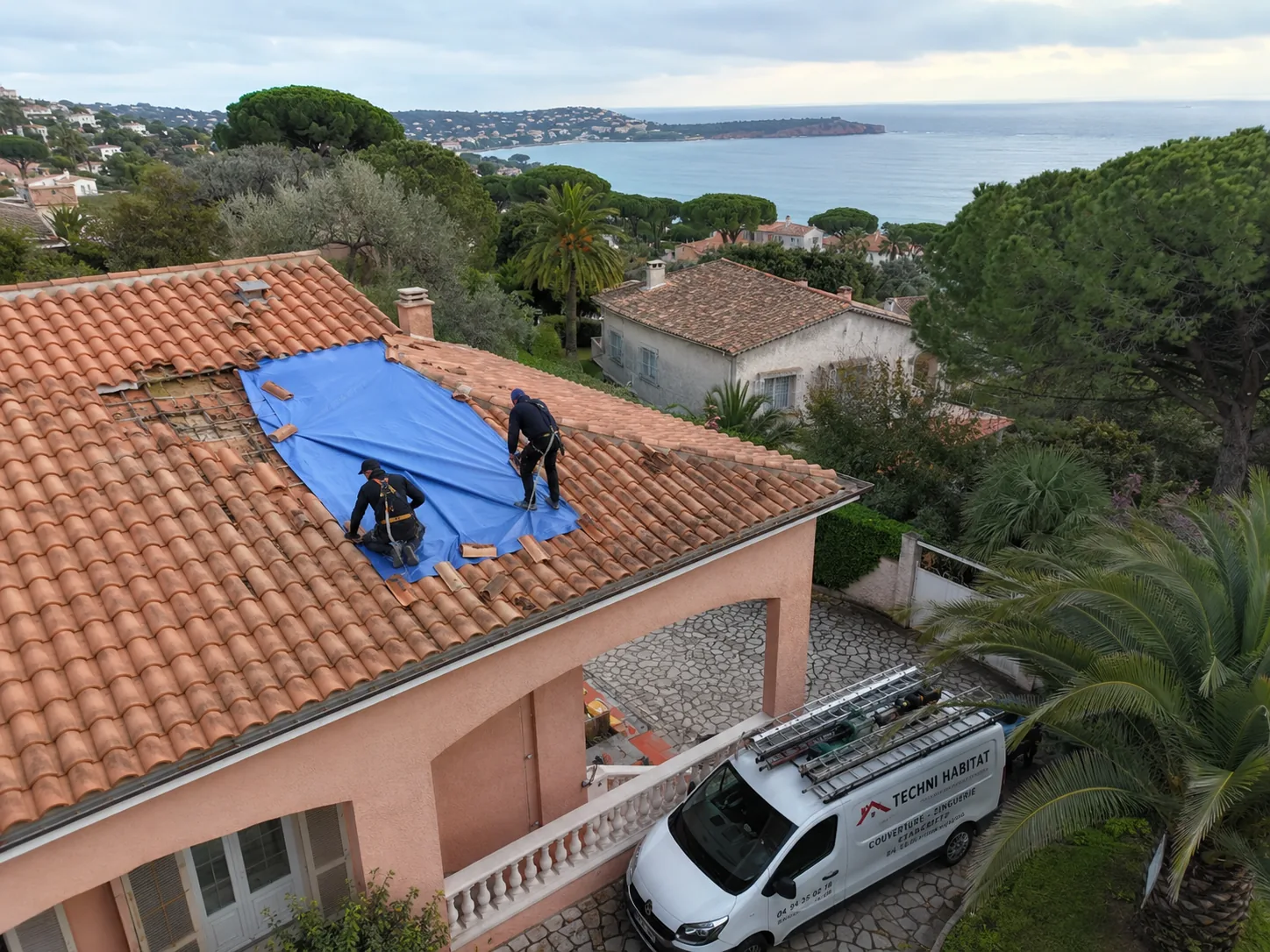 Toiture sinistrée, remise à l'étanchéité